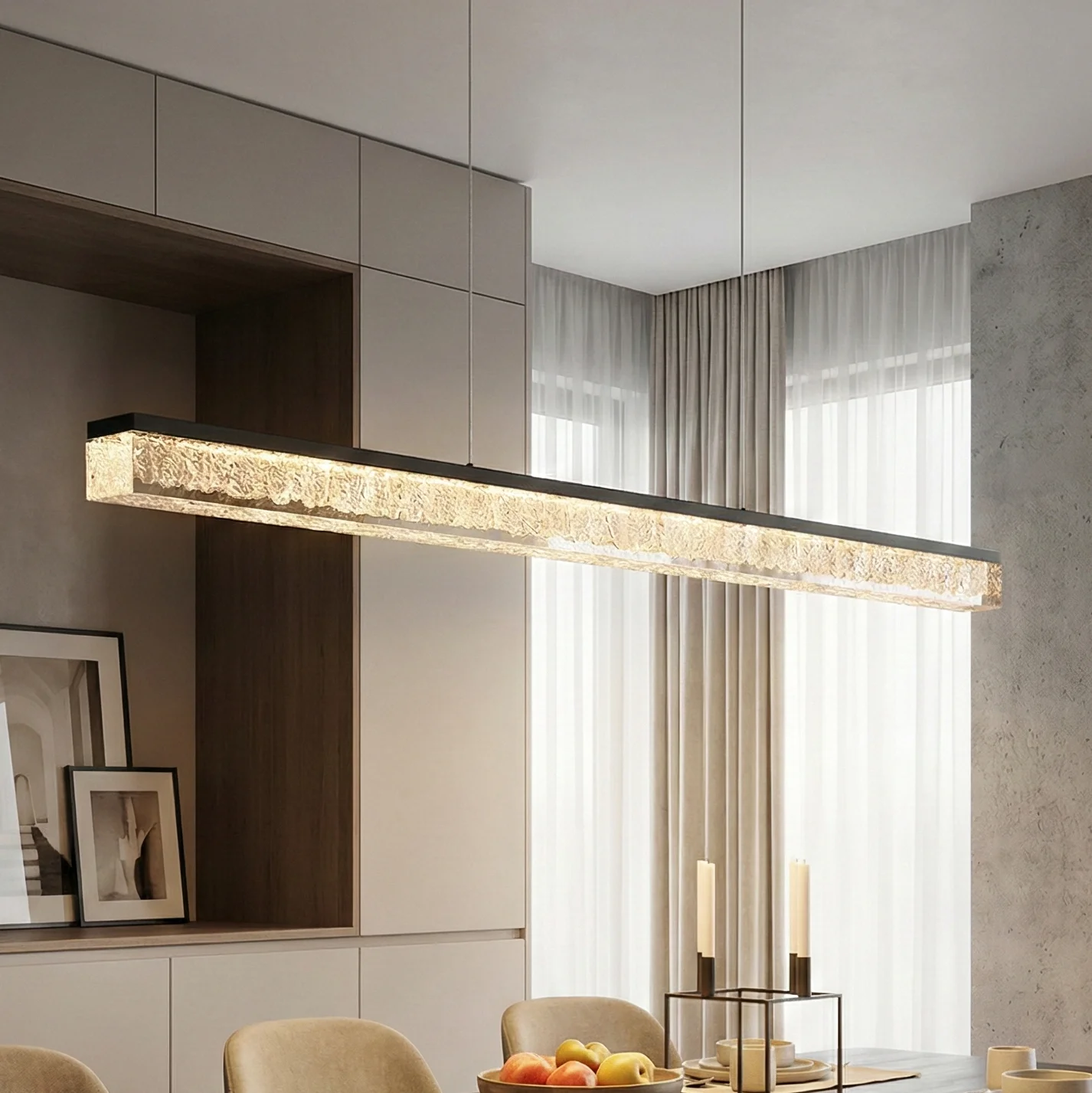 LED полилей Lucente — линеен кристален дифузер 100 см, 40W интегриран LED