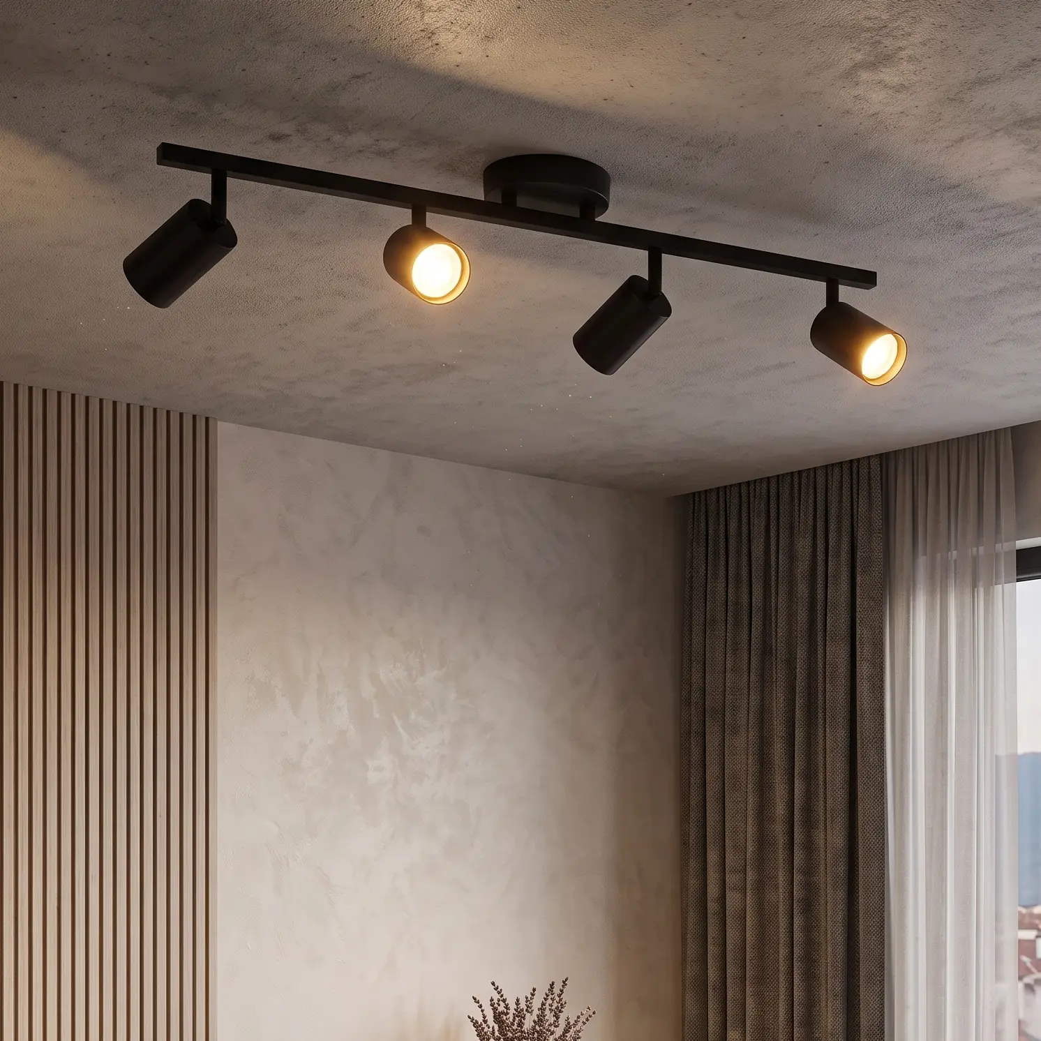 Focus – черен LED спот 4×5W