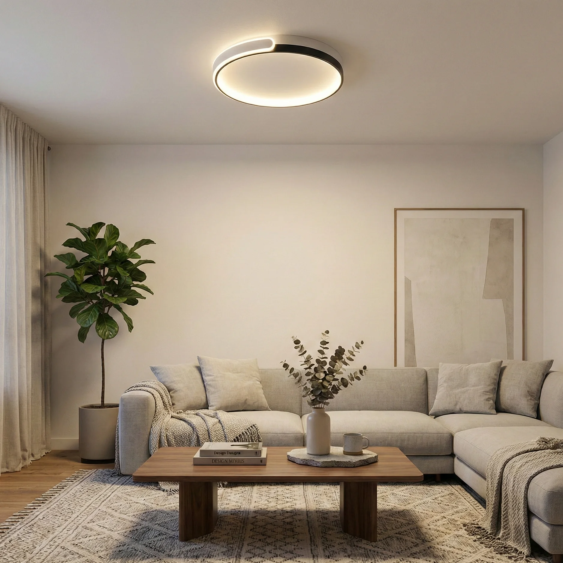 LED плафон Lunaro черно и бяло 55W Ø50 см – купи онлайн | Onex LED плафон Lunaro черно и бяло 55W Ø50 см - Image 2